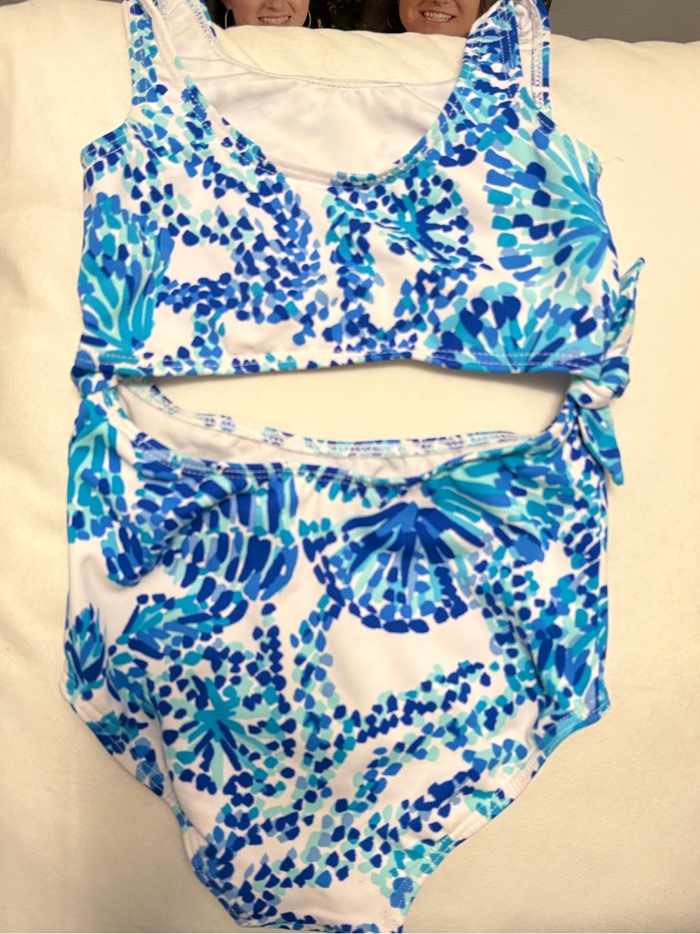 Lilly Pulitzer Blue & White Patterned One-Piece Swim